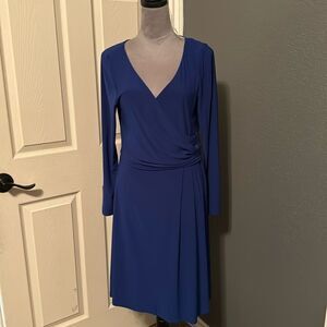 Faux v neck wrap dress